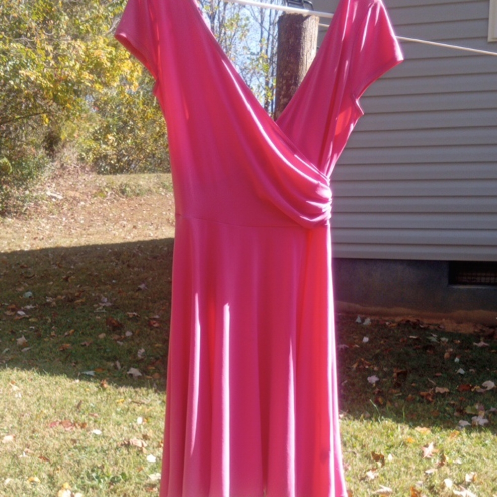 Boston Proper Vibrant Pink Backless Dress
